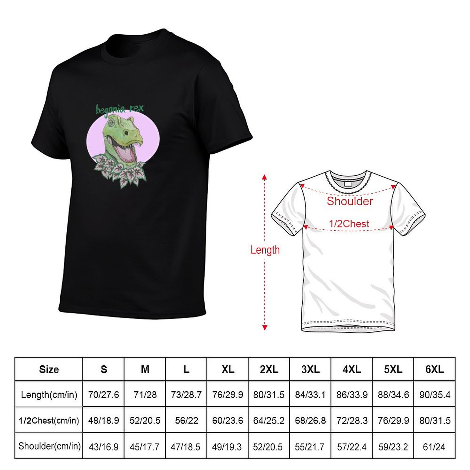 Camiseta T rex begônia (rosa)  - Begonia Rex avaliação e preço